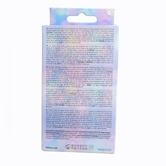 NIB KISS Voguish Fantasy Nail Set - Red, White, and Gold - Picture 2 of 3